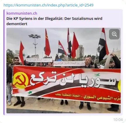 Die KP Syriens in der Illegalität: Der Sozialismus wird demontiert
